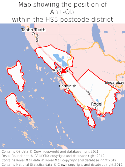 Map showing location of An t-Ob within HS5