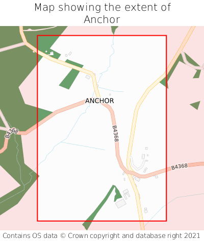 Map showing extent of Anchor as bounding box