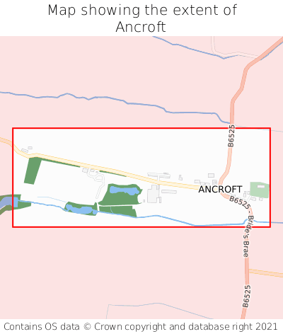 Map showing extent of Ancroft as bounding box