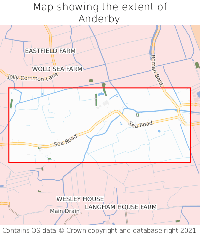Map showing extent of Anderby as bounding box