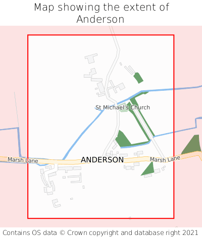 Map showing extent of Anderson as bounding box