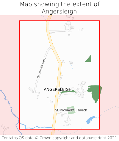 Map showing extent of Angersleigh as bounding box