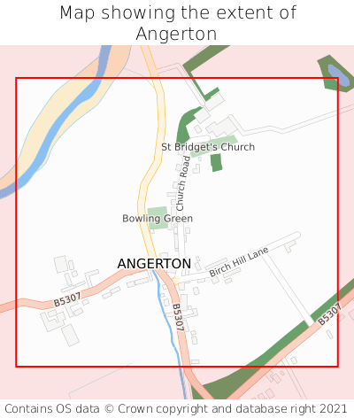 Map showing extent of Angerton as bounding box
