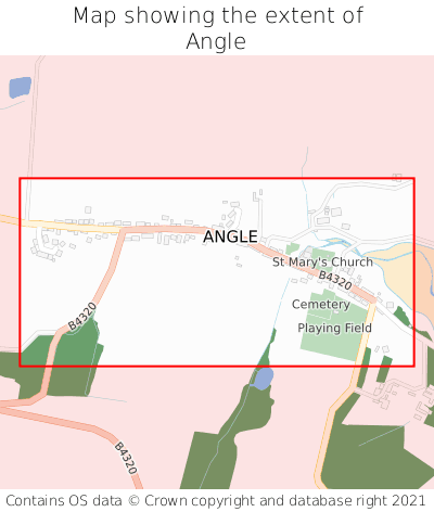 Map showing extent of Angle as bounding box