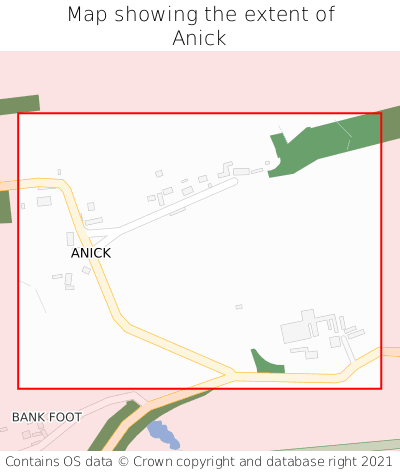 Map showing extent of Anick as bounding box