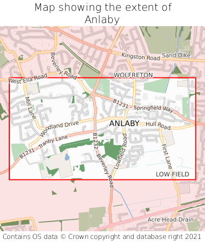 Map showing extent of Anlaby as bounding box