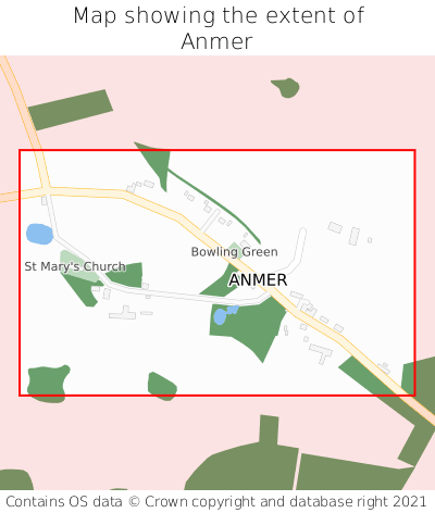 Map showing extent of Anmer as bounding box