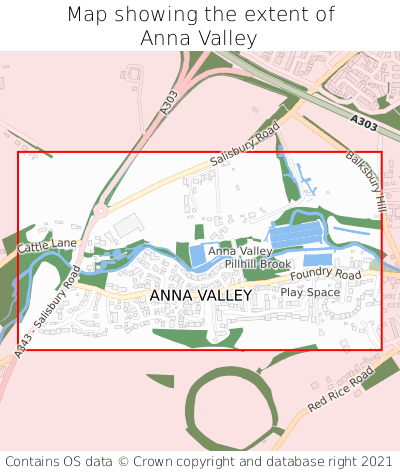 Map showing extent of Anna Valley as bounding box