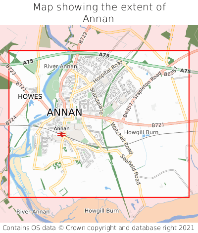 Map showing extent of Annan as bounding box