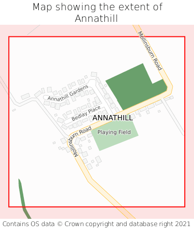 Map showing extent of Annathill as bounding box