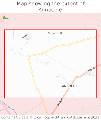 Map showing extent of Annochie as bounding box