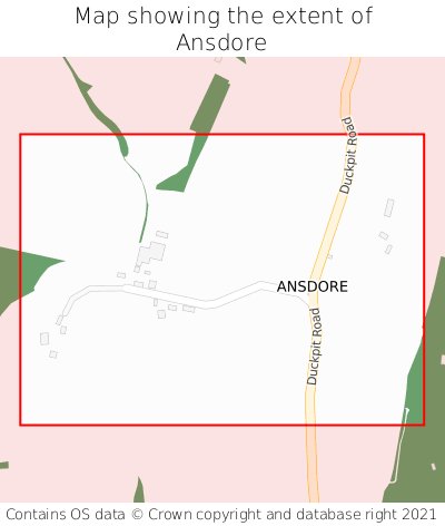 Map showing extent of Ansdore as bounding box