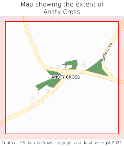 Map showing extent of Ansty Cross as bounding box
