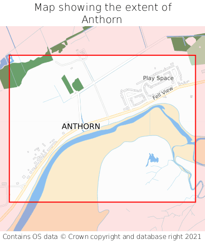 Map showing extent of Anthorn as bounding box
