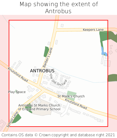 Map showing extent of Antrobus as bounding box