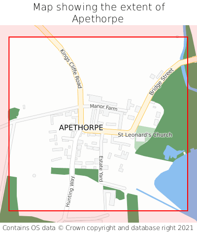Map showing extent of Apethorpe as bounding box