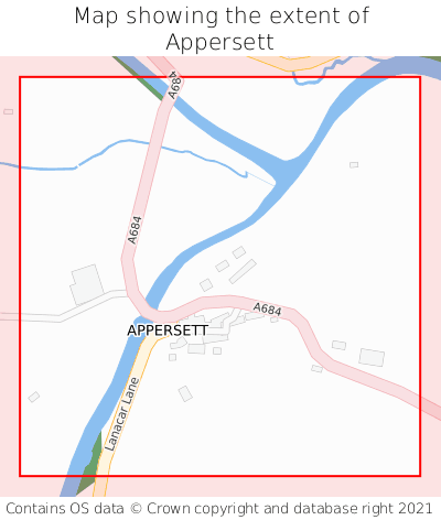 Map showing extent of Appersett as bounding box