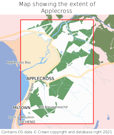 Map showing extent of Applecross as bounding box
