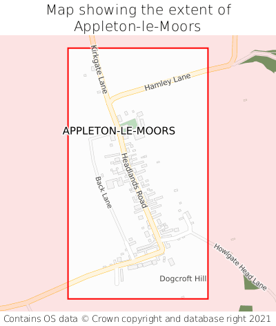 Map showing extent of Appleton-le-Moors as bounding box