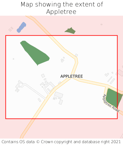 Map showing extent of Appletree as bounding box