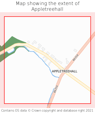 Map showing extent of Appletreehall as bounding box