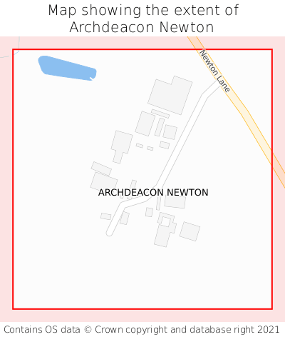 Map showing extent of Archdeacon Newton as bounding box