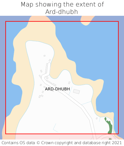 Map showing extent of Ard-dhubh as bounding box