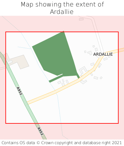 Map showing extent of Ardallie as bounding box
