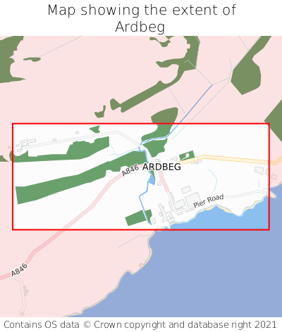 Map showing extent of Ardbeg as bounding box