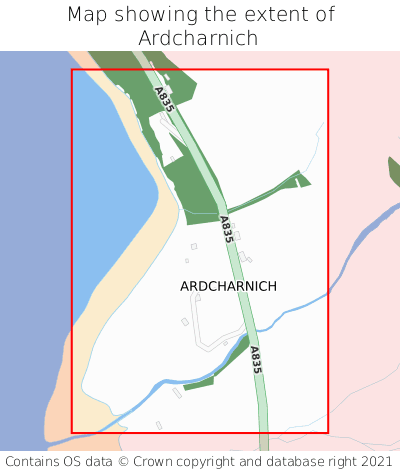 Map showing extent of Ardcharnich as bounding box