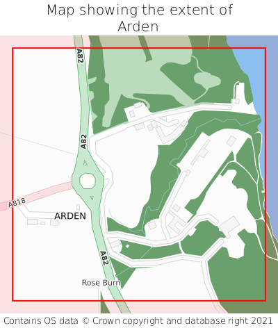 Map showing extent of Arden as bounding box