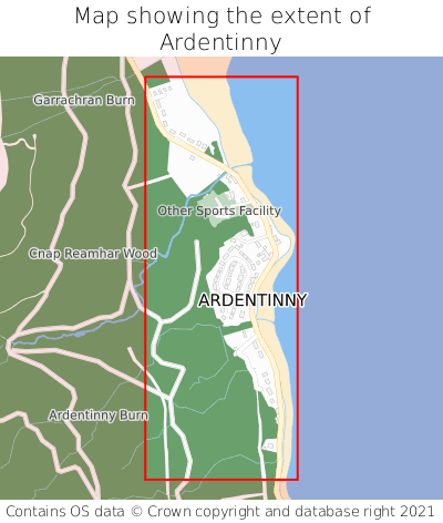 Map showing extent of Ardentinny as bounding box