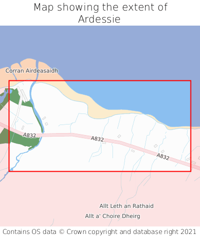 Map showing extent of Ardessie as bounding box