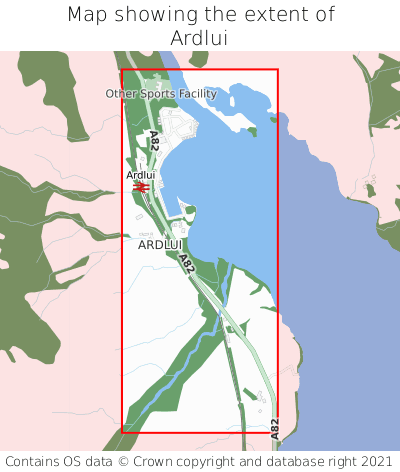 Map showing extent of Ardlui as bounding box