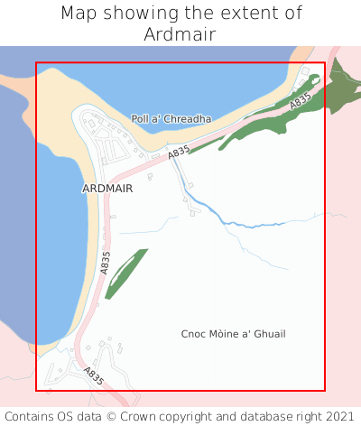 Map showing extent of Ardmair as bounding box