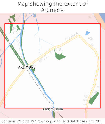Map showing extent of Ardmore as bounding box