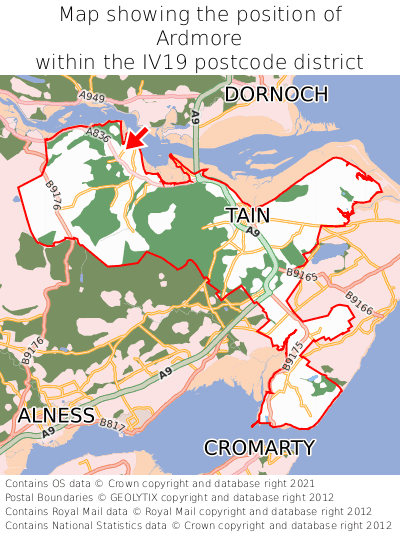 Map showing location of Ardmore within IV19