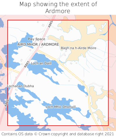 Map showing extent of Ardmore as bounding box