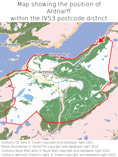 Map showing location of Ardnarff within IV53
