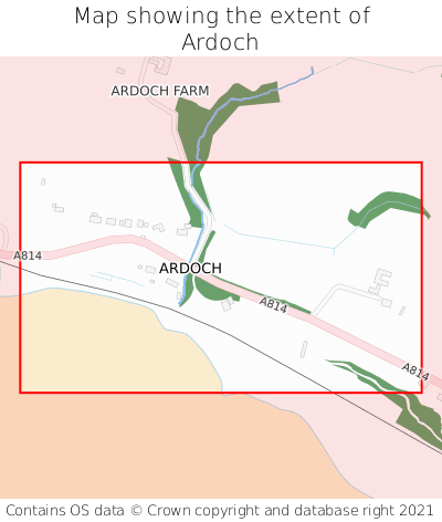 Map showing extent of Ardoch as bounding box
