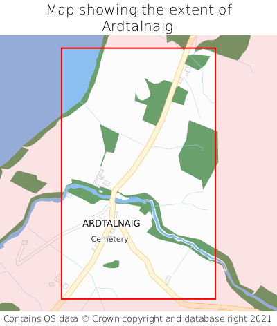 Map showing extent of Ardtalnaig as bounding box