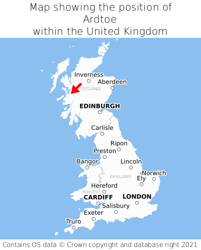 Map showing location of Ardtoe within the UK
