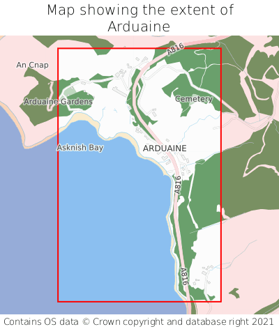 Map showing extent of Arduaine as bounding box