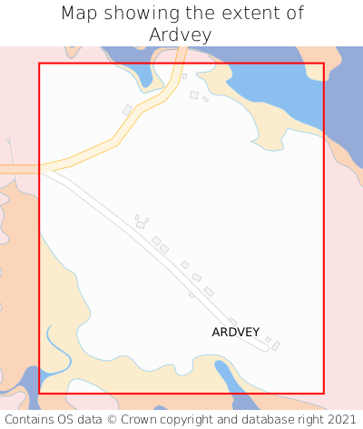 Map showing extent of Ardvey as bounding box