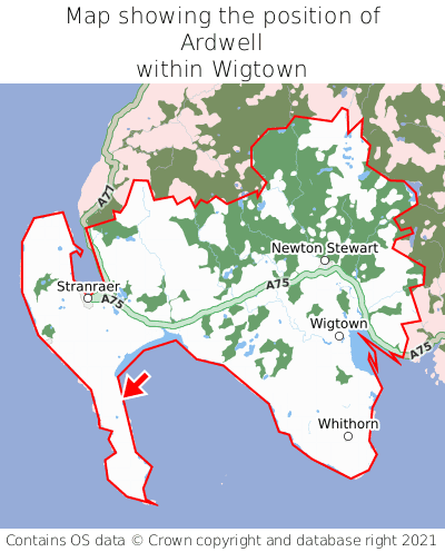 Map showing location of Ardwell within Wigtown