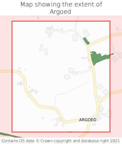 Map showing extent of Argoed as bounding box