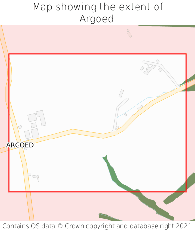 Map showing extent of Argoed as bounding box