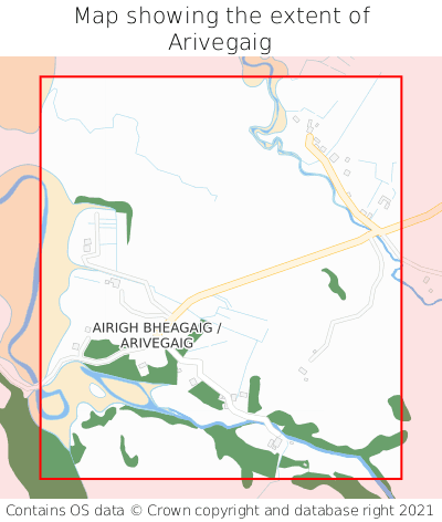 Map showing extent of Arivegaig as bounding box