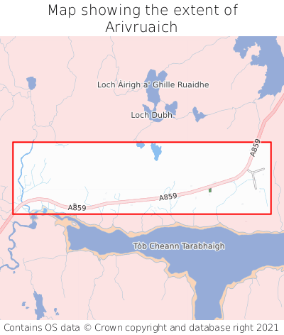 Map showing extent of Arivruaich as bounding box