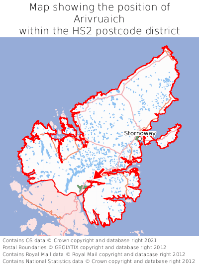 Map showing location of Arivruaich within HS2